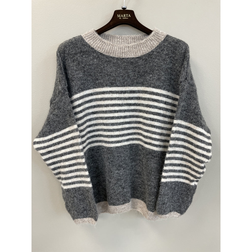 MARTA DU CHATEAU Marta du chateau Dame strik MdcSicilia 8155- Knit Grey