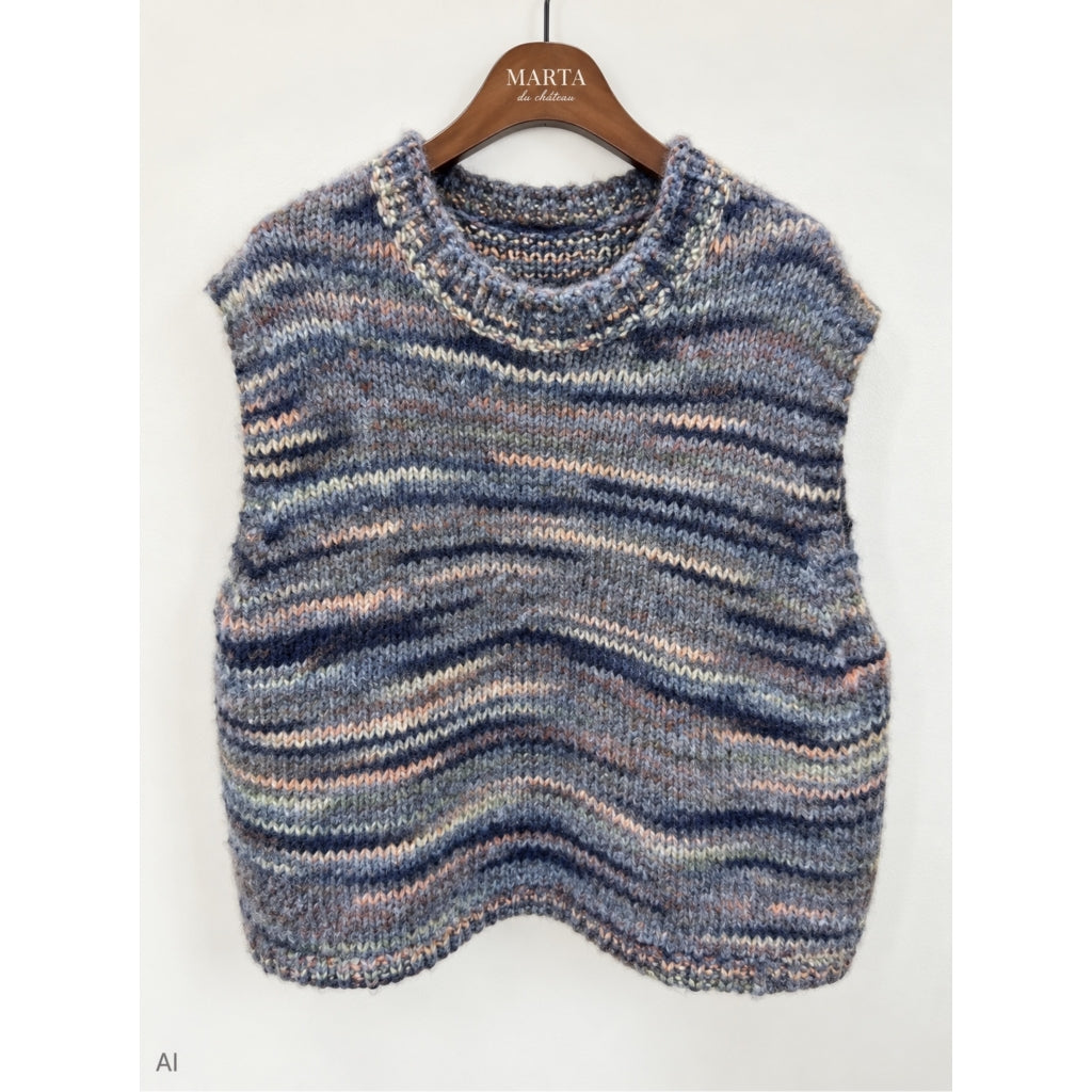 MARTA DU CHATEAU Marta du chateau Dame vest MdcAmaryllis 17018 Knit Vest Blue