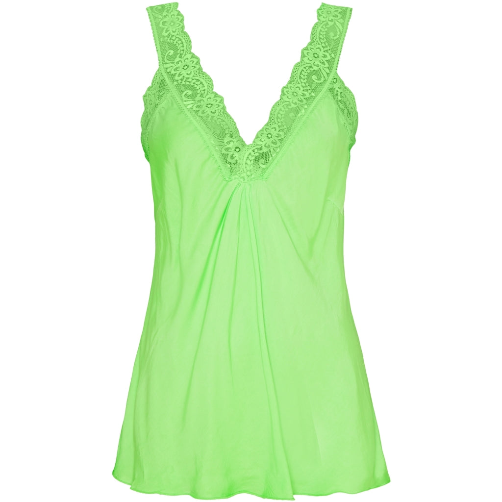 MARTA DU CHATEAU Marta du chateau dame top med blondekant 21336 Top Fluo Verde