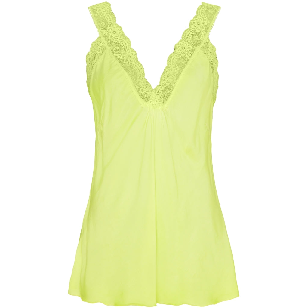 MARTA DU CHATEAU Marta du chateau dame top med blondekant 21336 Top Fluo Yellow