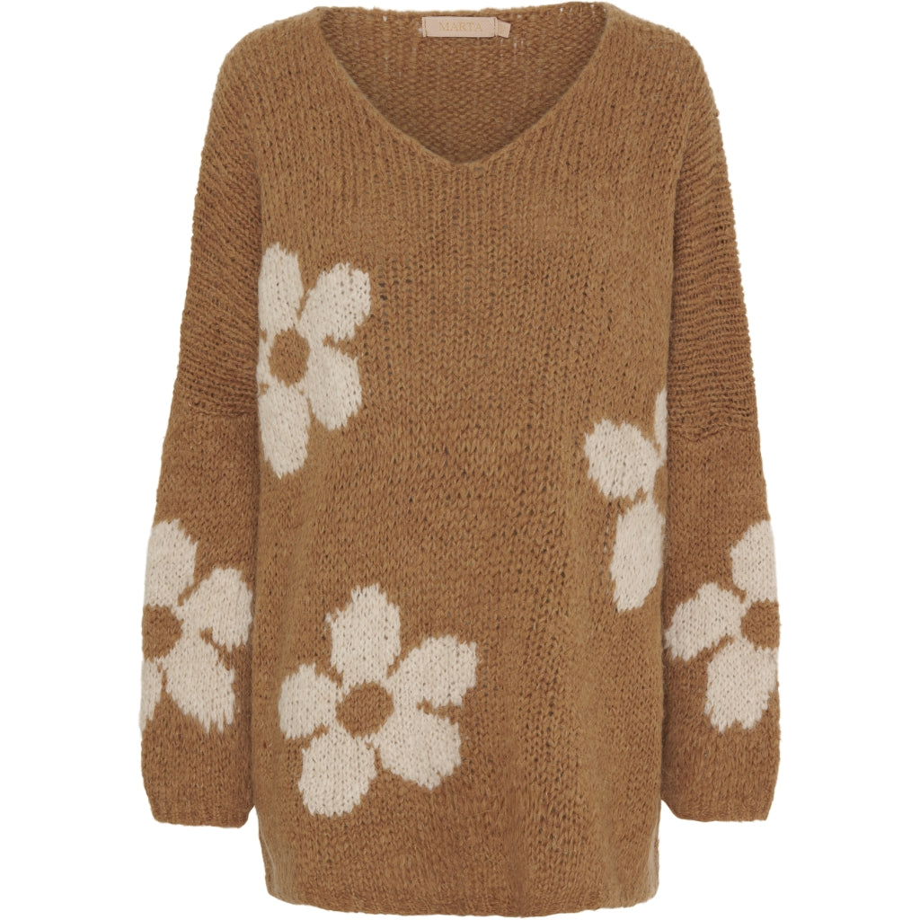 MARTA DU CHATEAU Marta Du Chateau dame strik MdcAdele 9052 Restudsalg Strongcamel/Beige