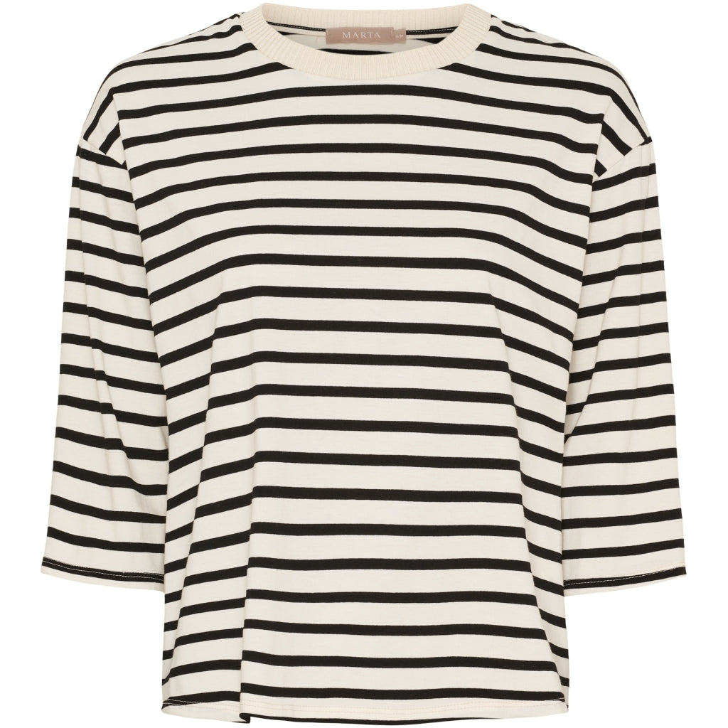 MARTA DU CHATEAU Marta du Chateau dame T-Shirt MdcBrooklyn 58351 T-shirt Beige/Black