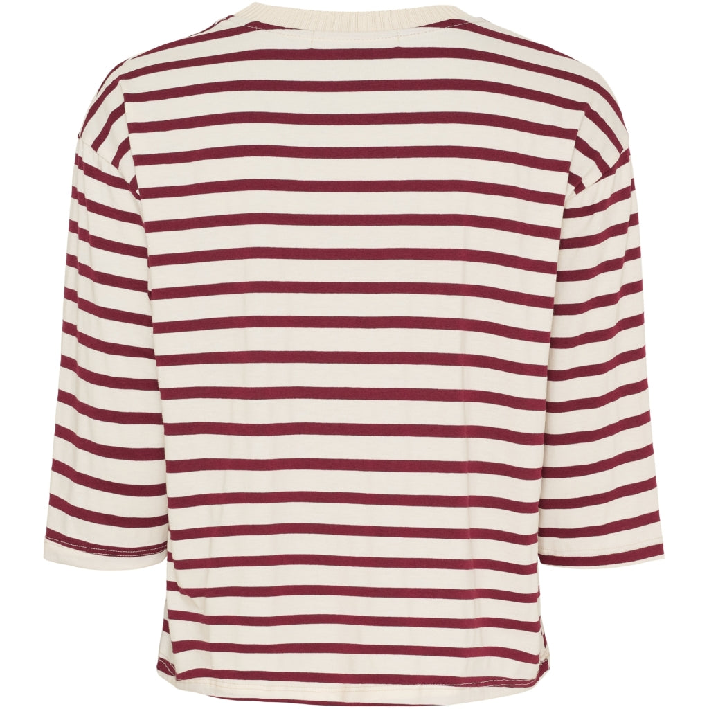 MARTA DU CHATEAU Marta du Chateau dame T-Shirt MdcBrooklyn 58351 T-shirt Beige/Bordeaux