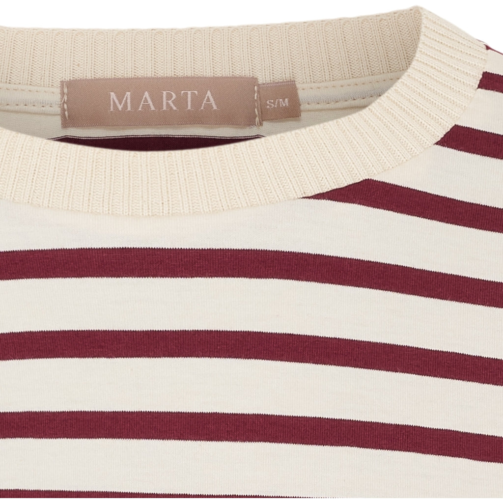 MARTA DU CHATEAU Marta du Chateau dame T-Shirt MdcBrooklyn 58351 T-shirt Beige/Bordeaux
