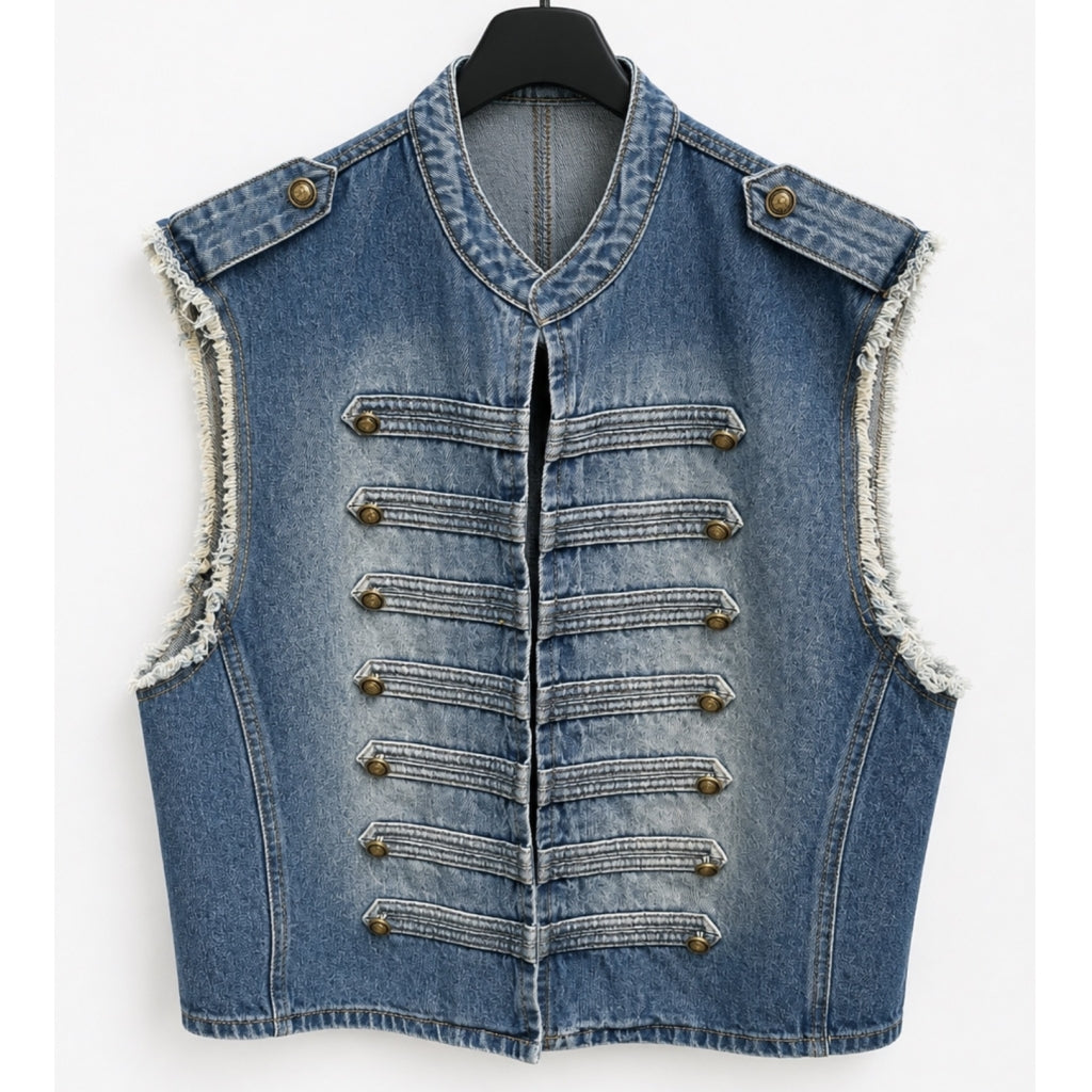 MARTA DU CHATEAU MdcHoliday Vest Vest Denim