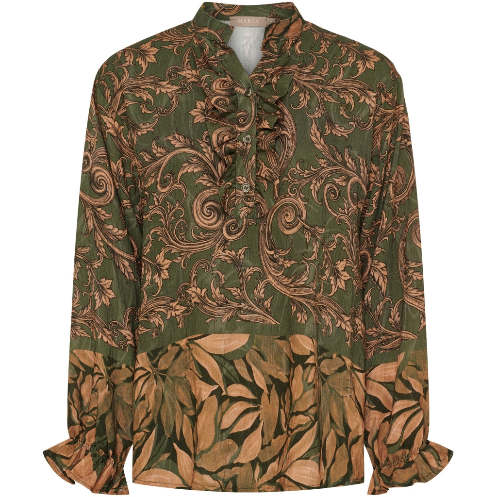 MARTA DU CHATEAU Marta du Chateau dame bluse MdcJoceline 5891 Shirt Military5684tpk
