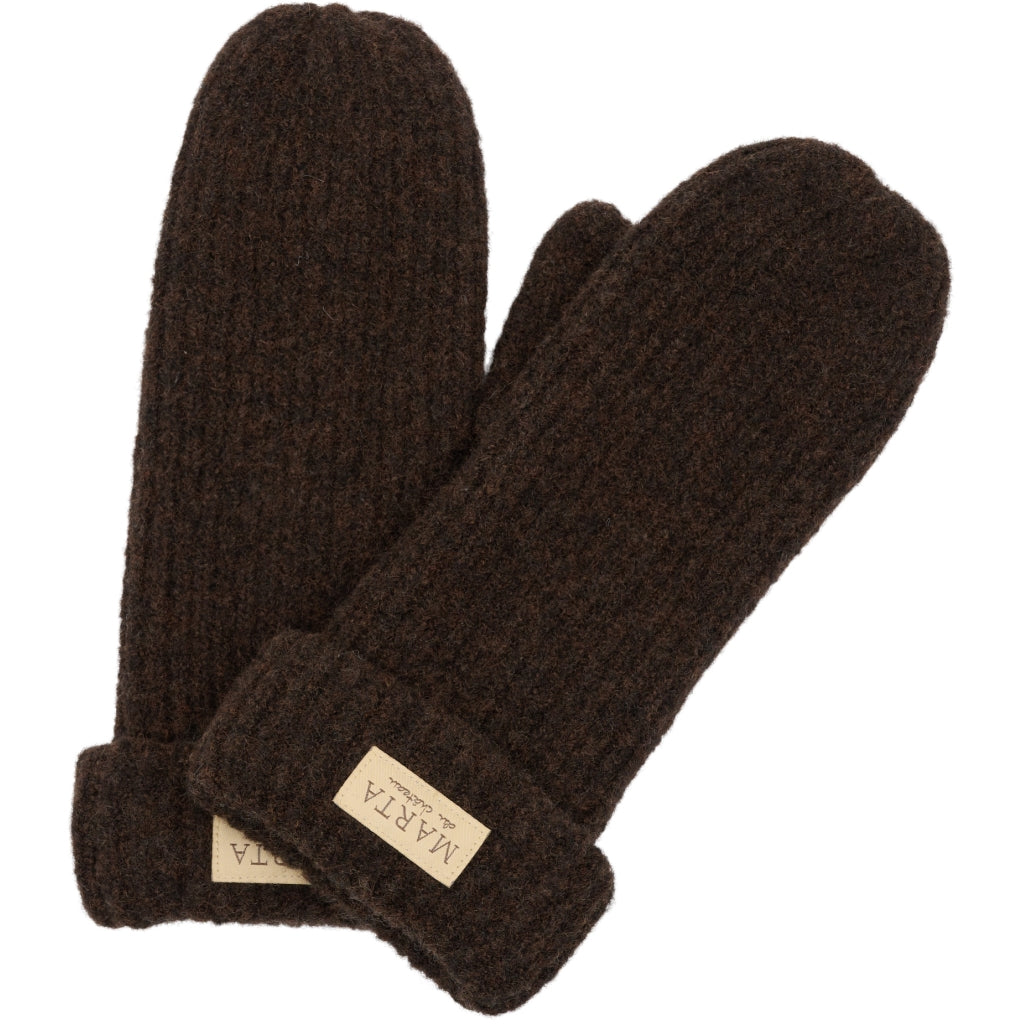 MARTA DU CHATEAU MdcLindsey Knit Mitten Gloves Brown