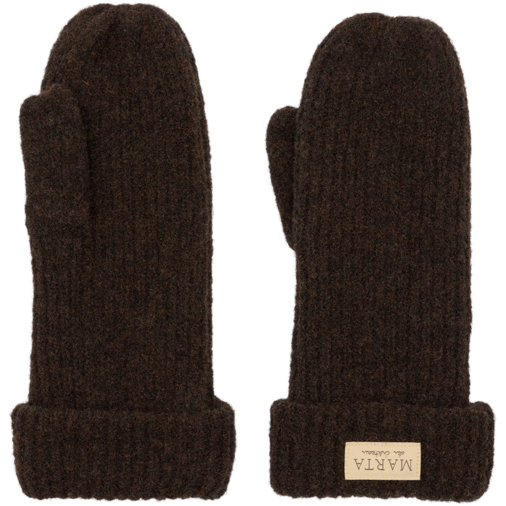 MARTA DU CHATEAU MdcLindsey Knit Mitten Gloves Brown