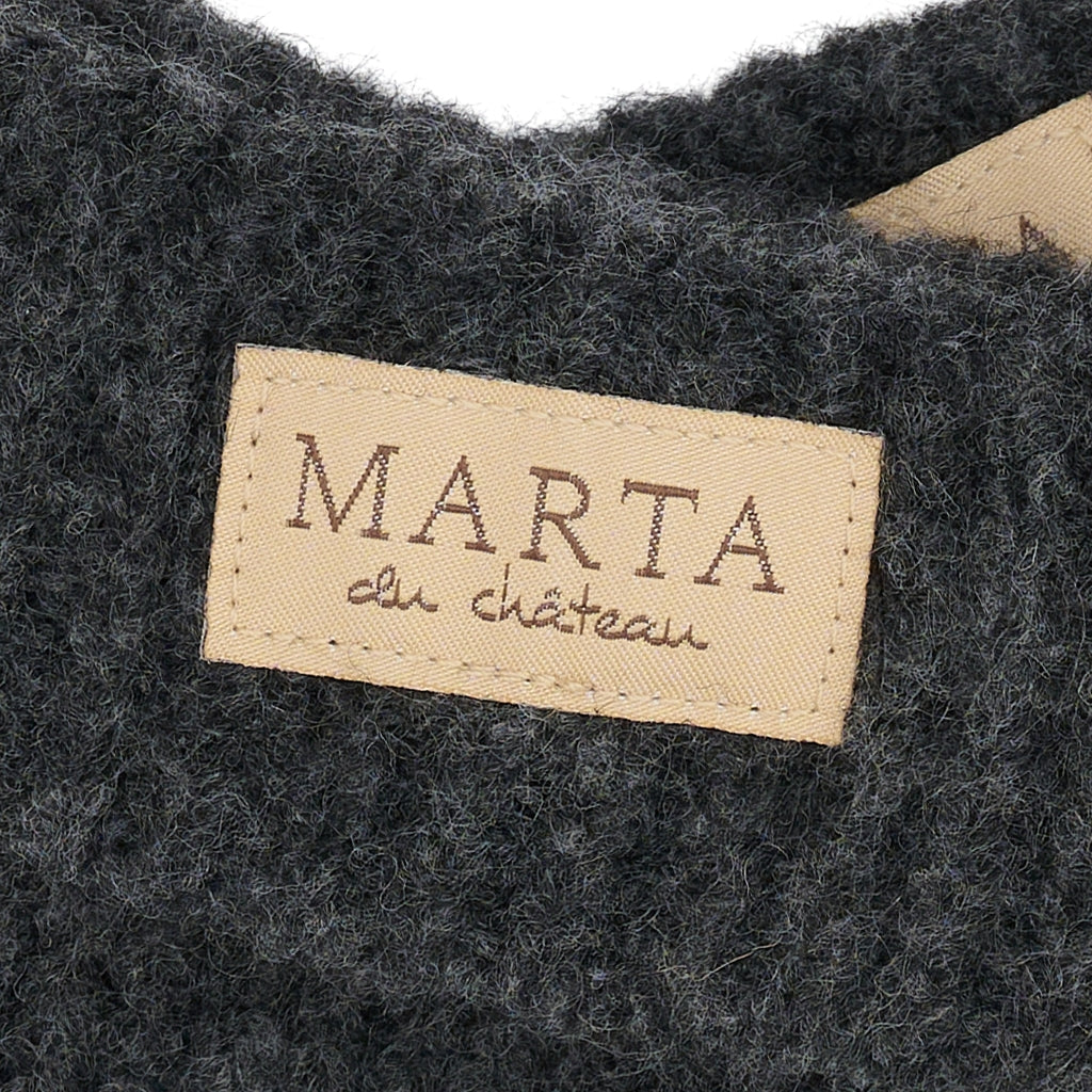MARTA DU CHATEAU MdcLindsey Knit Mitten Gloves Dark Grey