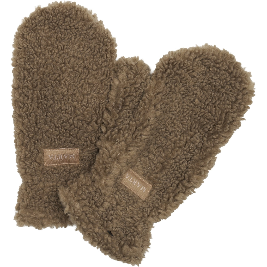 MARTA DU CHATEAU MdcNadi Teddy Mitten Gloves Fango