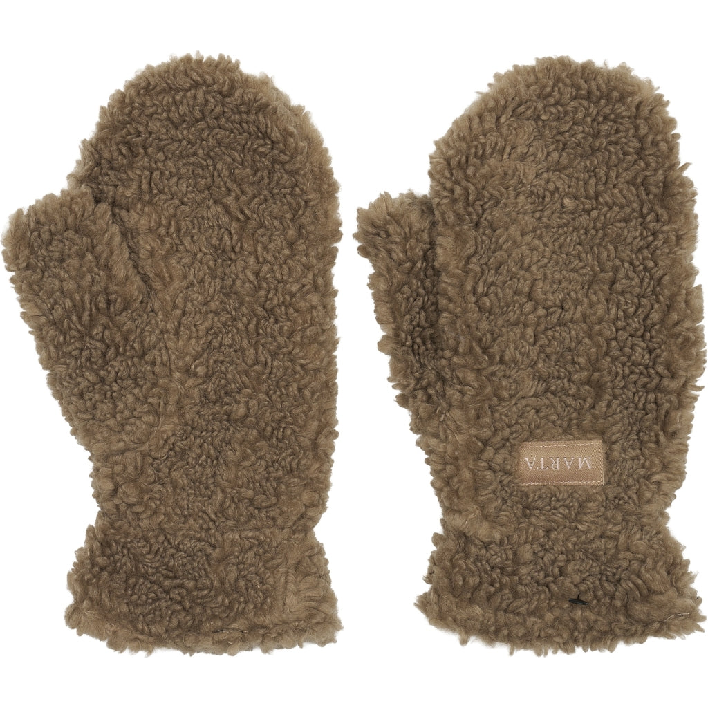 MARTA DU CHATEAU MdcNadi Teddy Mitten Gloves Fango