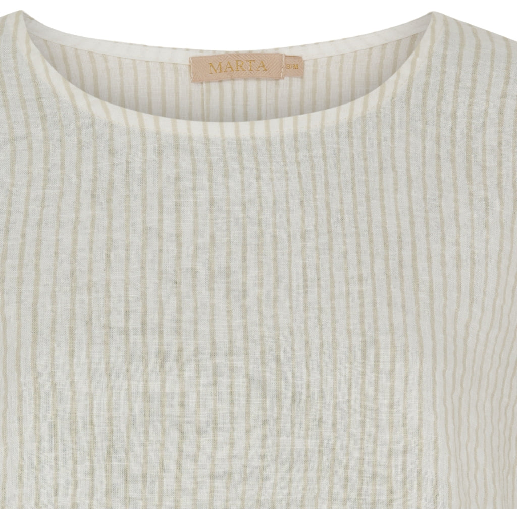 MARTA DU CHATEAU MdcNatalie Blouse Blouse Panna Beige 1752 Stripe