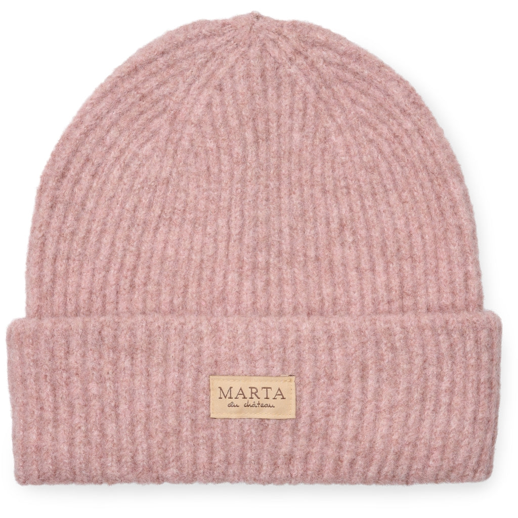 MARTA DU CHATEAU Rib Beanie Hat Hats Rose