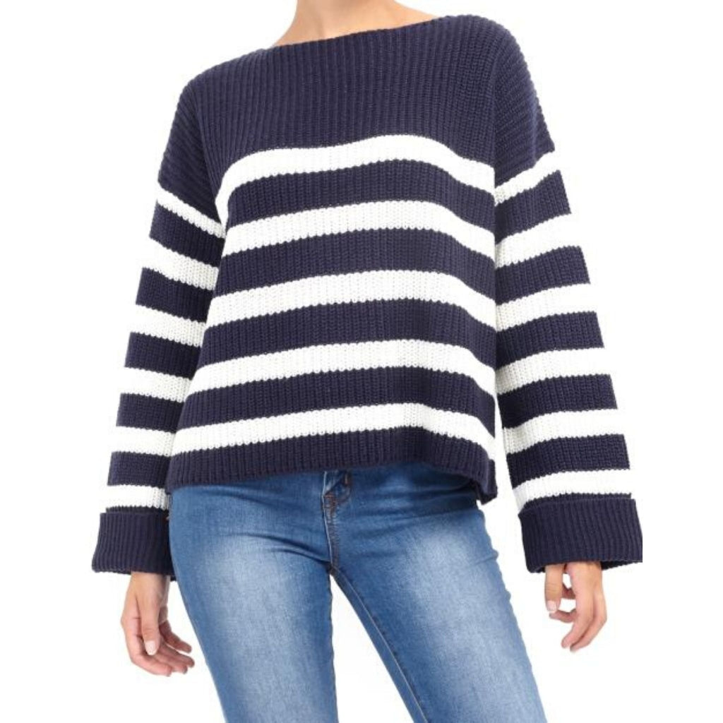 MARTA DU CHATEAU Brave Soul Stribet Pullover Marina Restudsalg Navy
