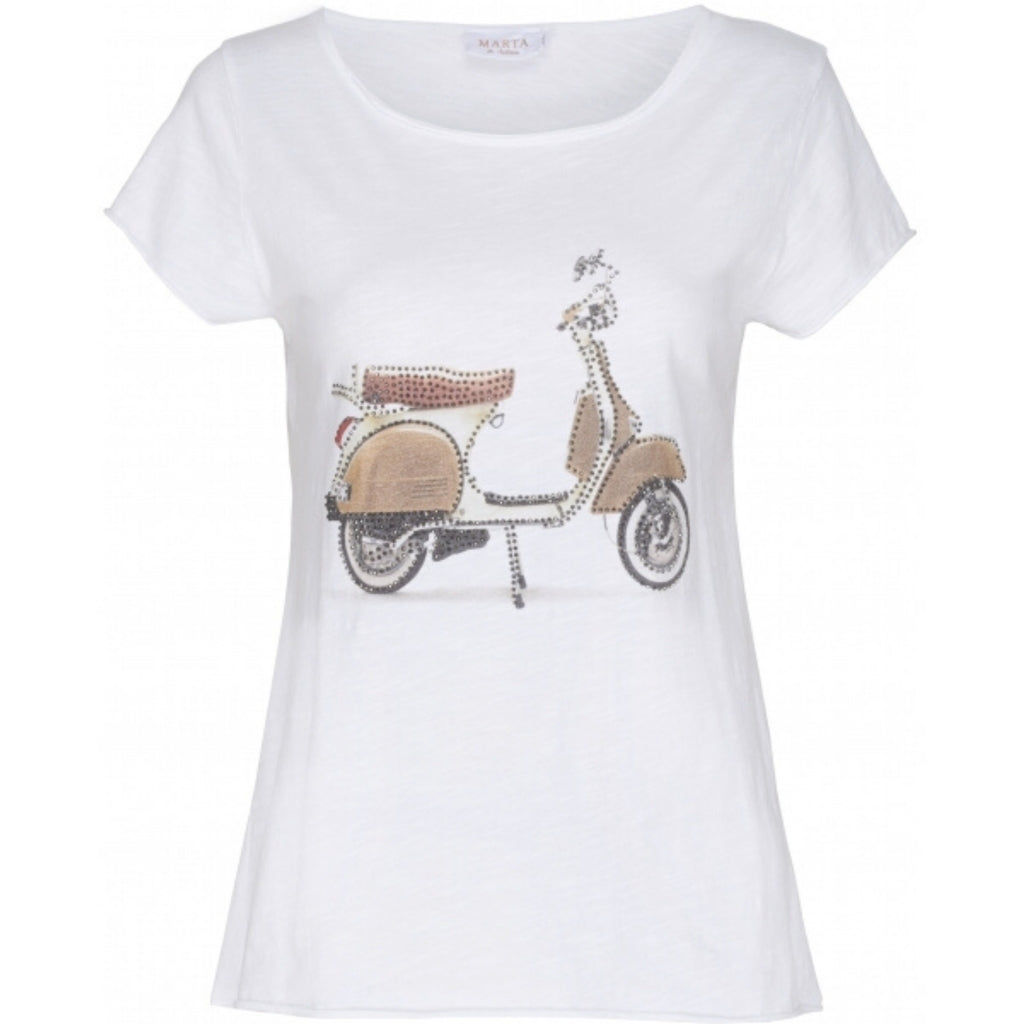 MARTA DU CHATEAU Dame T-shirt 0301C Restudsalg White