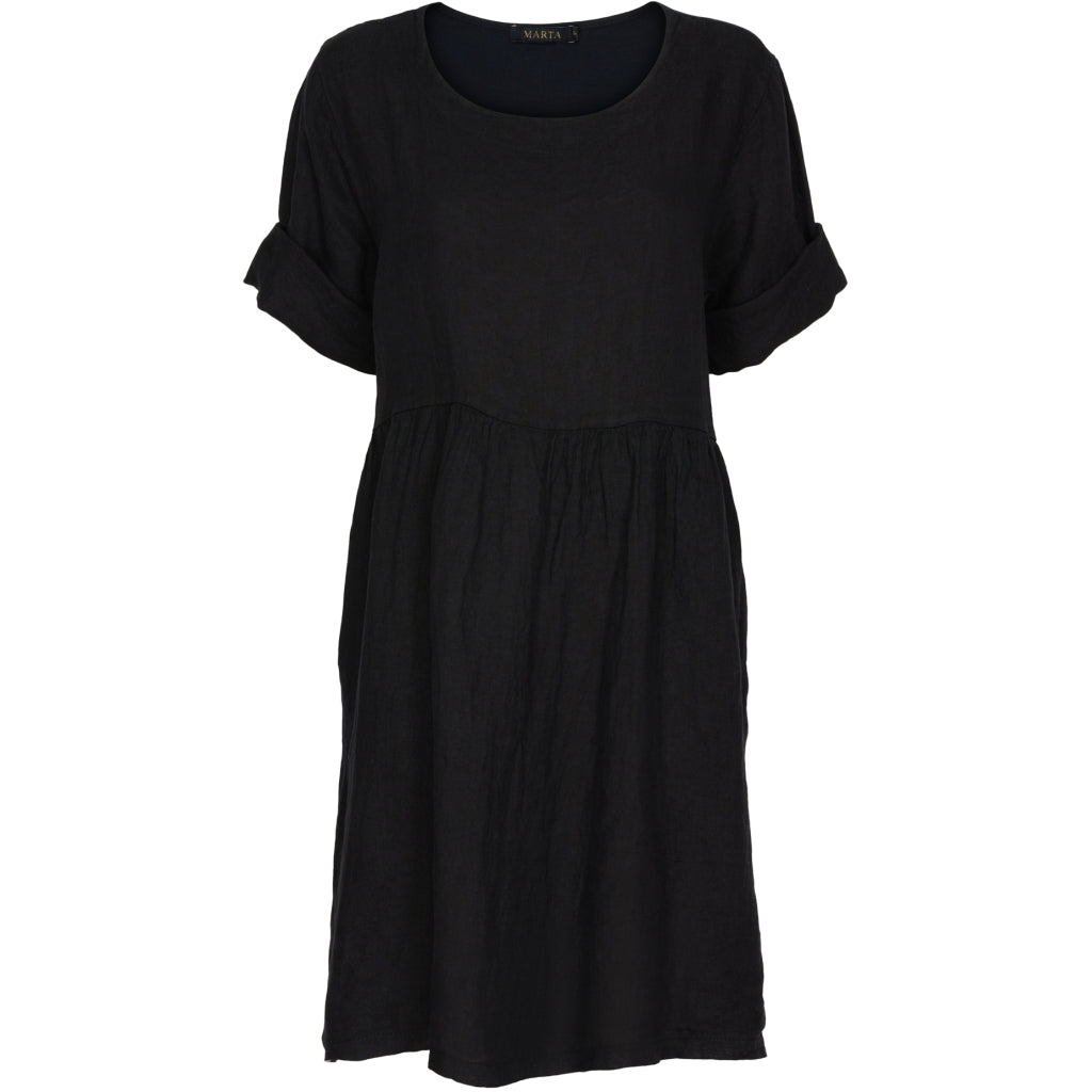 MARTA DU CHATEAU Hørkjole med rund hals Dress Black