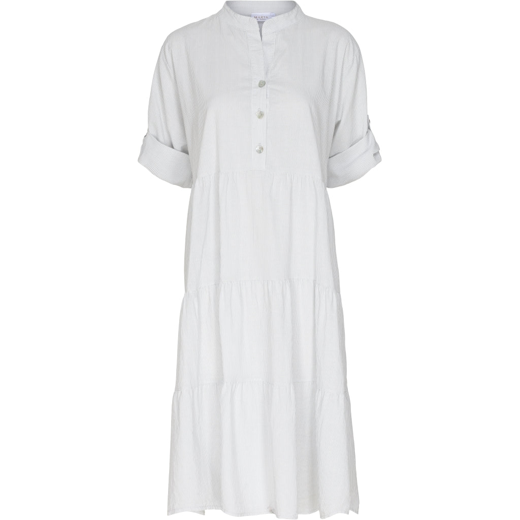 MARTA DU CHATEAU Lang skjortekjole Restudsalg Grey - Blue