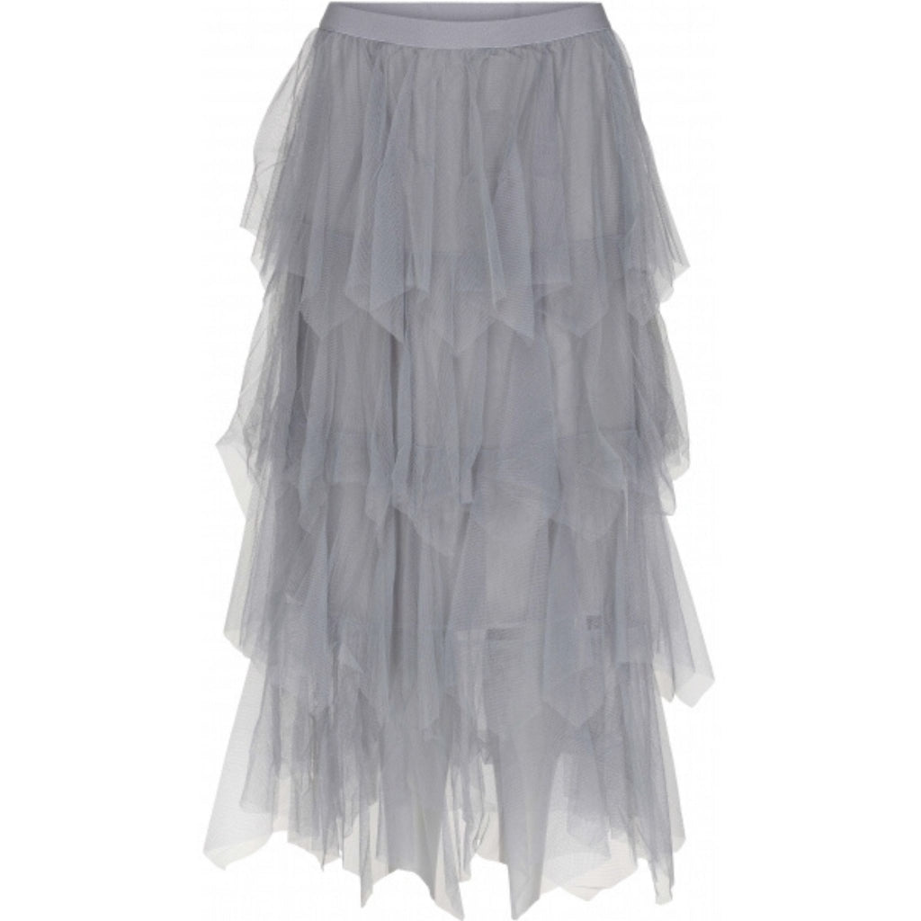 MARTA DU CHATEAU Lang tylnederdel med elastik Skirt Light Grey
