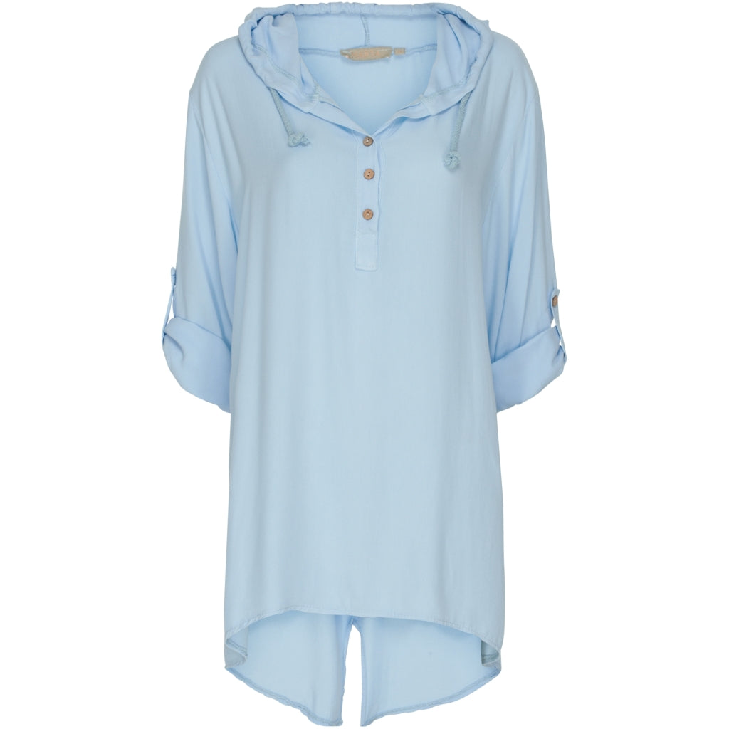 MARTA DU CHATEAU Løstsiddende bluse m. hætte Restudsalg Light blue