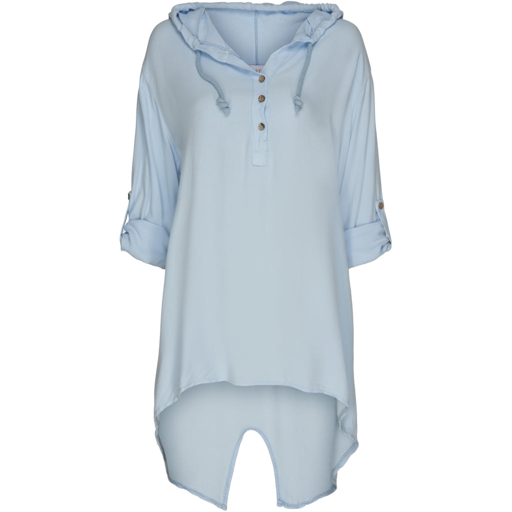 MARTA DU CHATEAU Løstsiddende bluse m. hætte Restudsalg Light blue