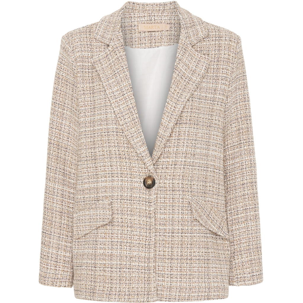 MARTA DU CHATEAU Marta Du Chateau dame blazer 5402 Restudsalg Beige Lurex