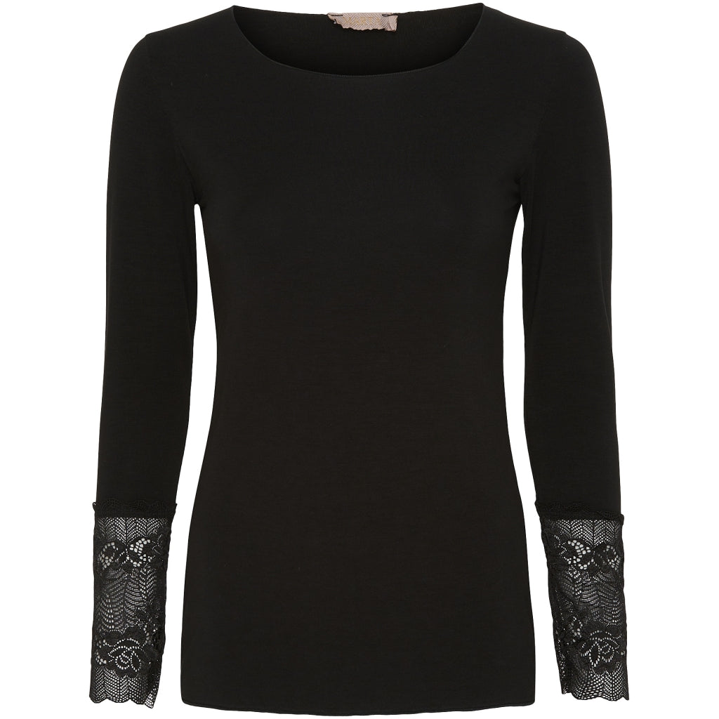 MARTA DU CHATEAU Marta Du Chateau dame bluse 11297 T-shirt long sleeves Black