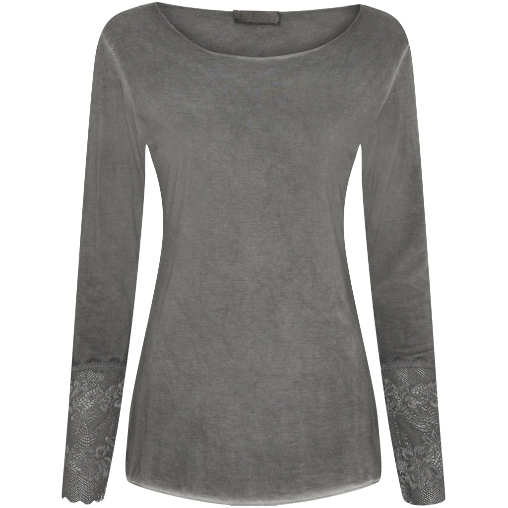 MARTA DU CHATEAU Marta Du Chateau dame bluse 11297 T-shirt long sleeves Grigio