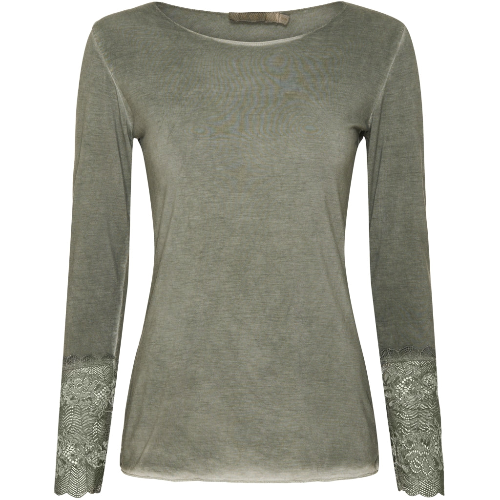 MARTA DU CHATEAU Marta Du Chateau dame bluse 11297 T-shirt long sleeves Military
