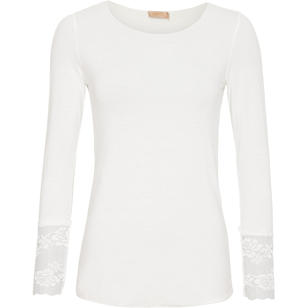 MARTA DU CHATEAU Marta Du Chateau dame bluse 11297 T-shirt long sleeves White