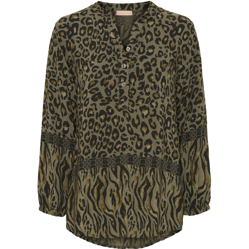 MARTA DU CHATEAU Marta Du Chateau dame bluse 2260 Restudsalg Kaki Leo