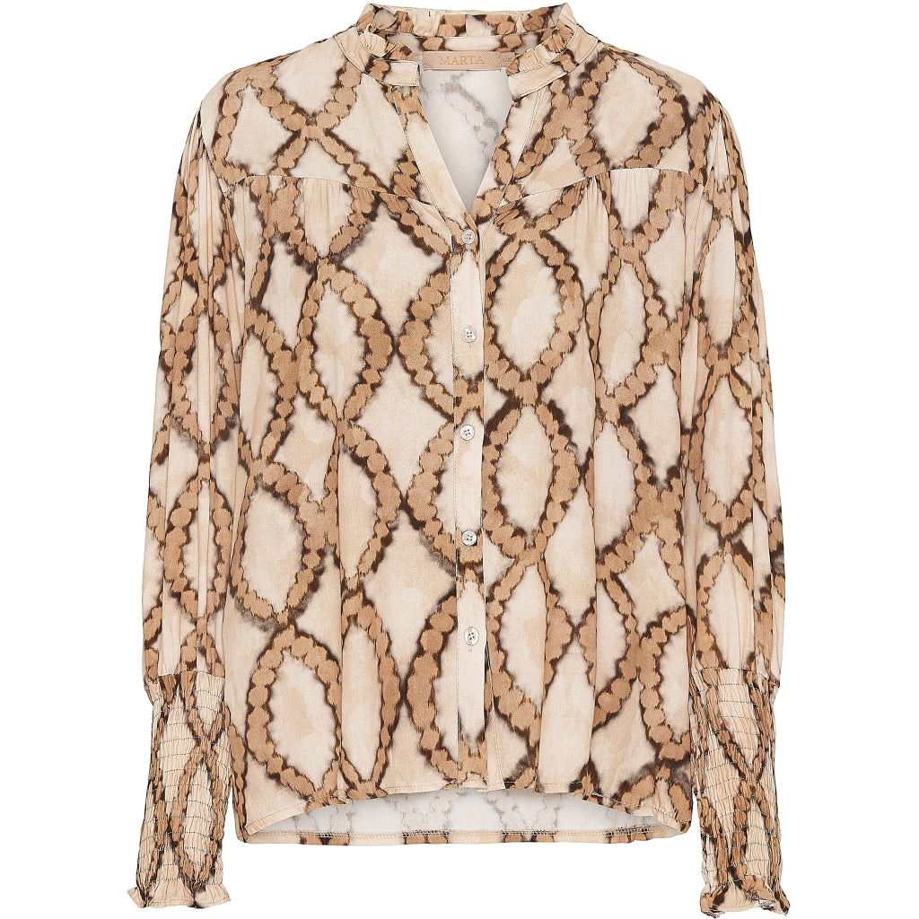 MARTA DU CHATEAU Marta Du Chateau dame bluse 2647 Restudsalg Beige