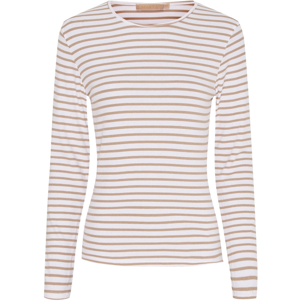 MARTA DU CHATEAU Marta Du Chateau dame bluse 5353 LS Tee Orzo/White