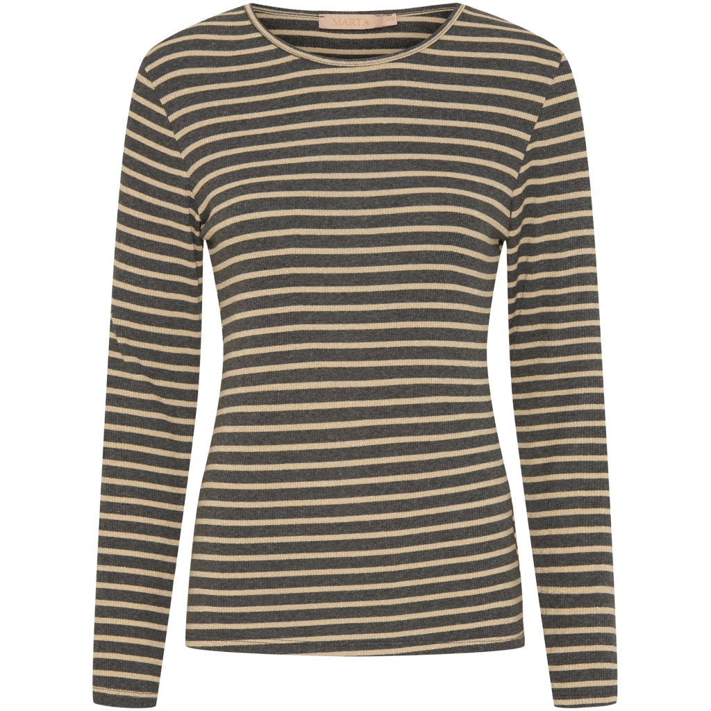 MARTA DU CHATEAU Marta Du Chateau dame bluse 5356 T-shirt Grigrio/Gold