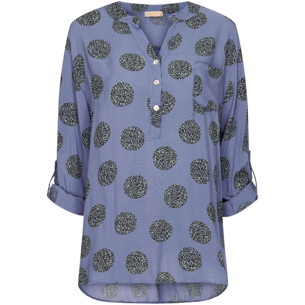 MARTA DU CHATEAU Marta Du Chateau dame bluse 8053 Dot Restudsalg Jeans Blue