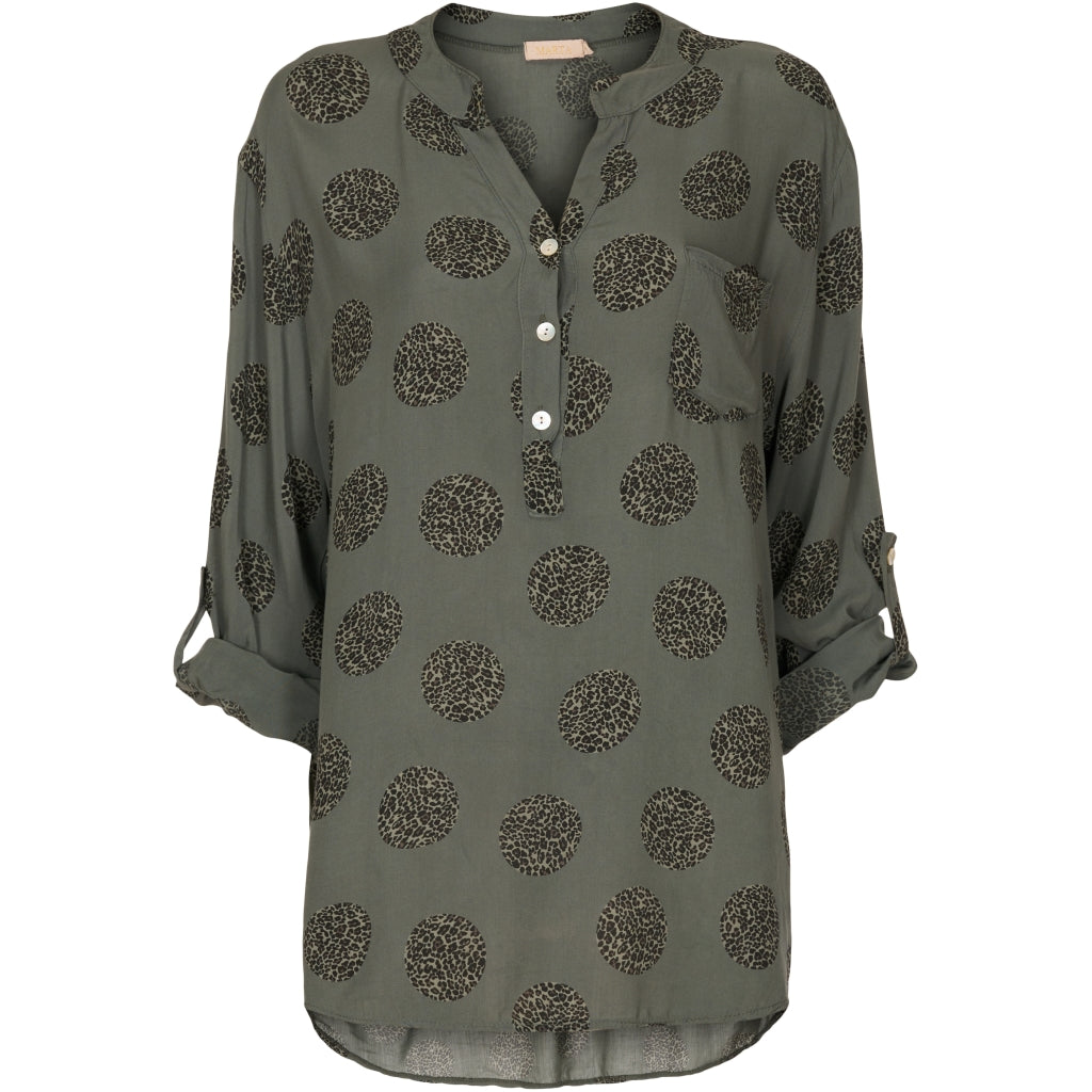 MARTA DU CHATEAU Marta Du Chateau dame bluse 8053 Dot Restudsalg Military