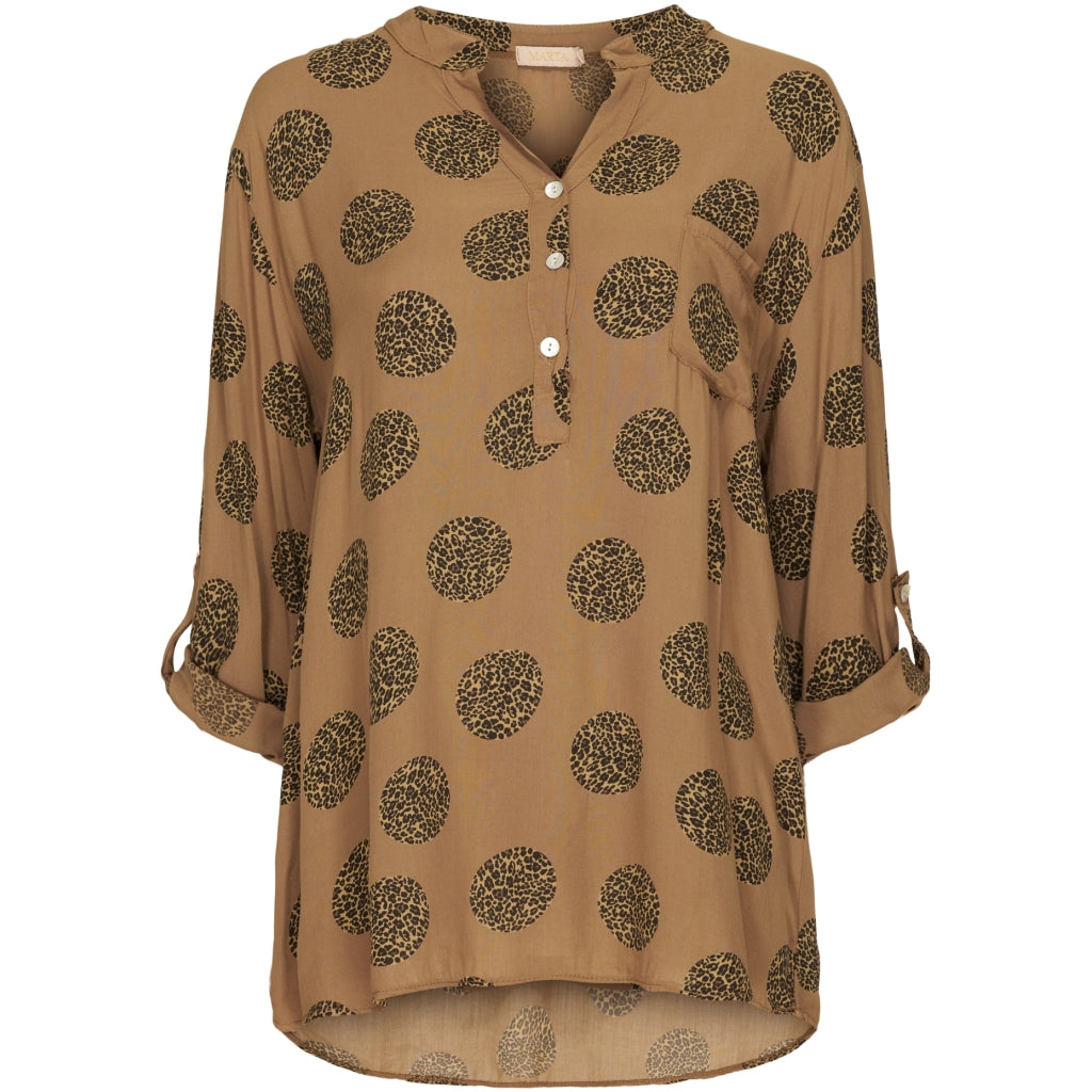 MARTA DU CHATEAU Marta Du Chateau dame bluse 8053 Dot Restudsalg Tabacco