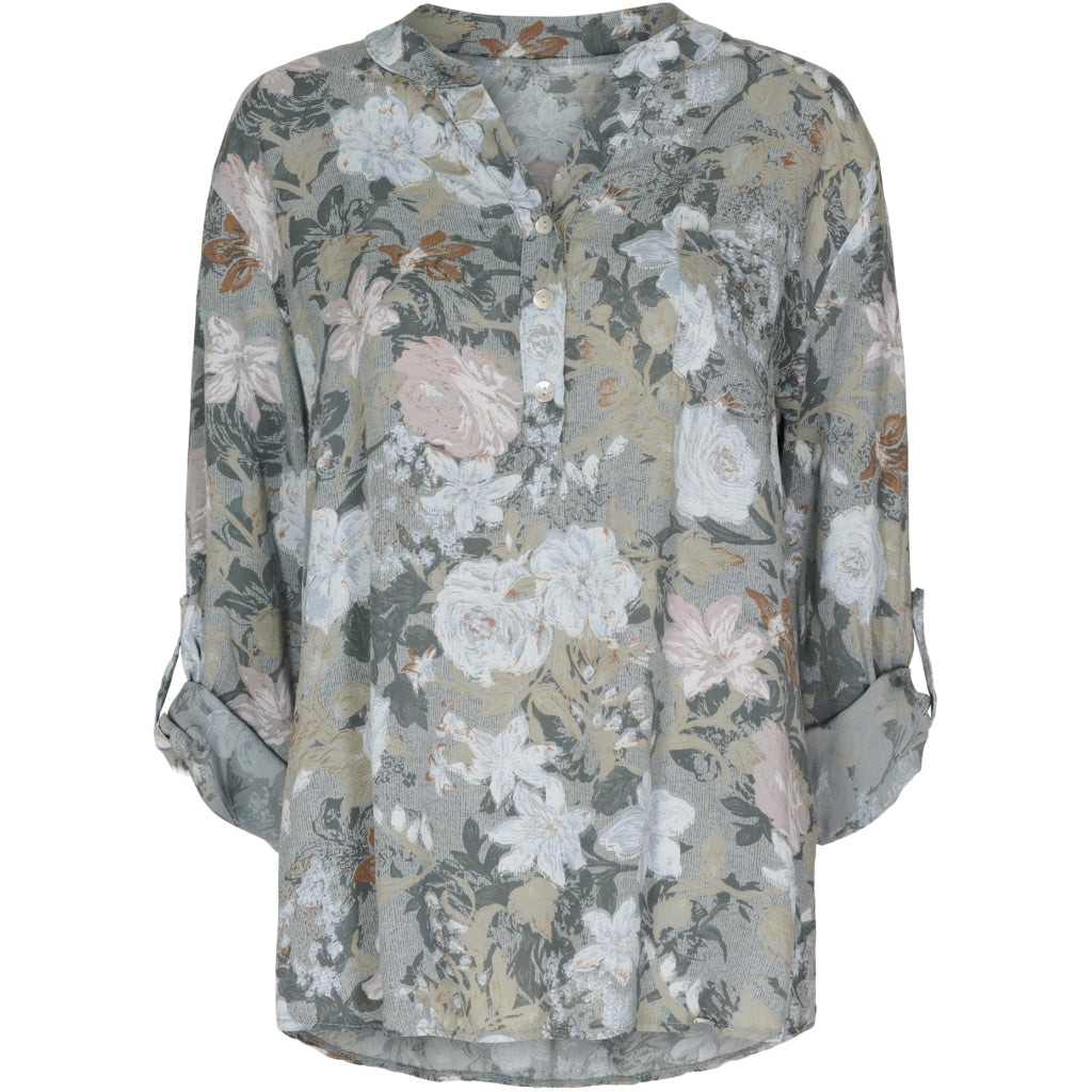 MARTA DU CHATEAU Marta Du Chateau dame bluse 8053 Flower Restudsalg Taupe Flower