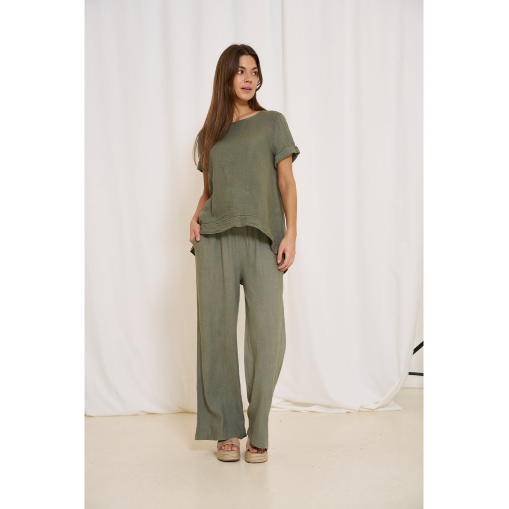 MARTA DU CHATEAU Marta Du Chateau dame bluse MdcNatalie Blouse Military2828