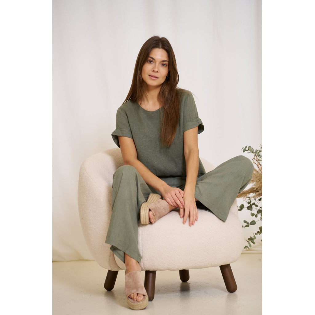 MARTA DU CHATEAU Marta Du Chateau dame bluse MdcNatalie Blouse Military2828