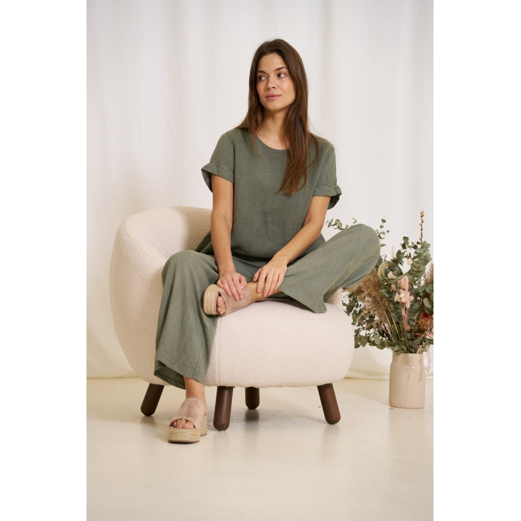 MARTA DU CHATEAU Marta Du Chateau dame bluse MdcNatalie Blouse Military2828
