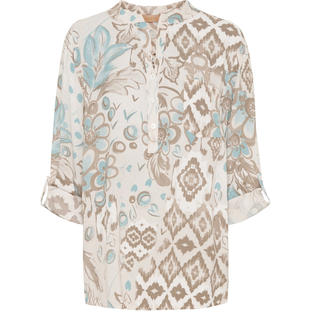 MARTA DU CHATEAU Marta Du Chateau dame bluse 8503 Restudsalg Sabbia Heart