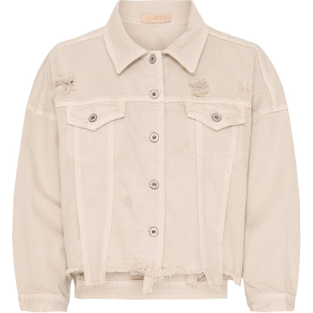MARTA DU CHATEAU Marta Du Chateau dame jakke MC9589 Denim Jacket Beige38