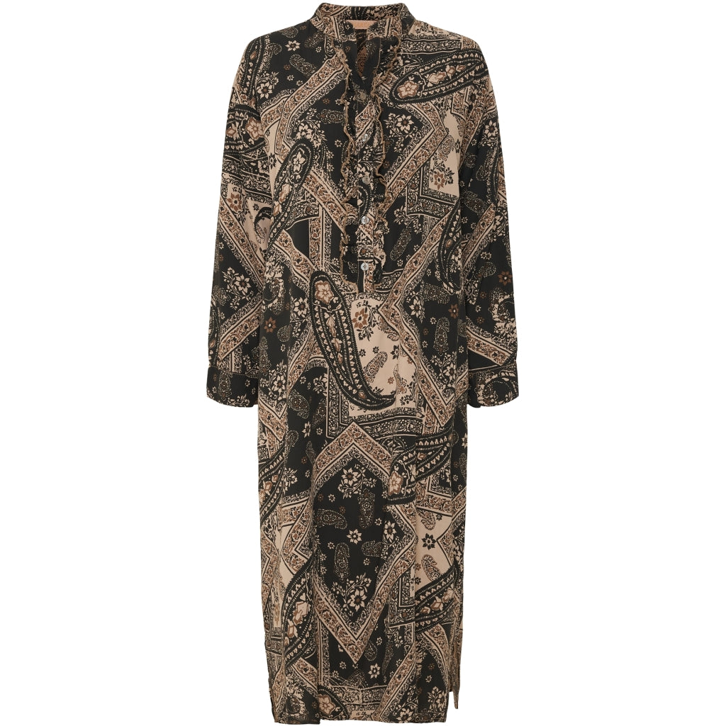 MARTA DU CHATEAU Marta Du Chateau dame kjole - 4850 Restudsalg Camel Print
