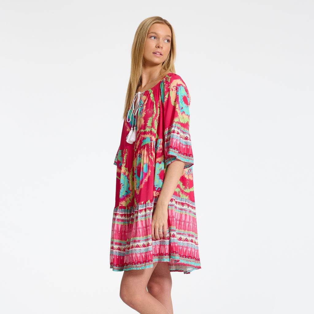 MARTA DU CHATEAU Marta Du Chateau dame kjole 8101 Restudsalg Fuxia print