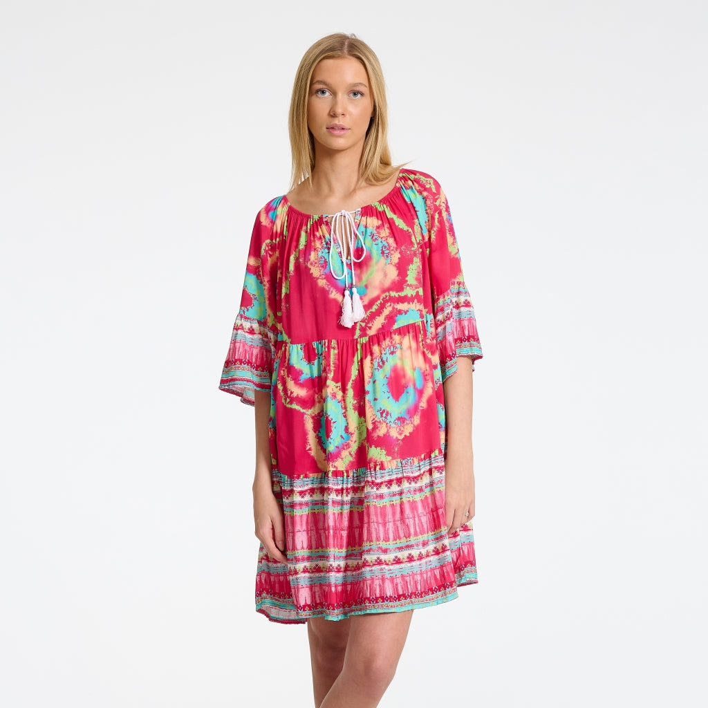 MARTA DU CHATEAU Marta Du Chateau dame kjole 8101 Restudsalg Fuxia print