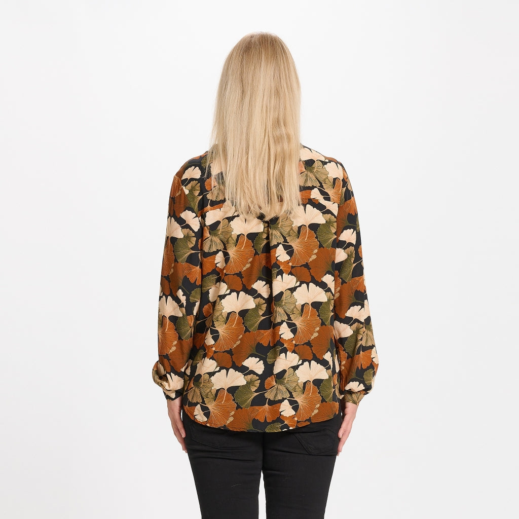 MARTA DU CHATEAU Marta Du Chateau dame skjorte - 8128 Shirt Black/Tabacco