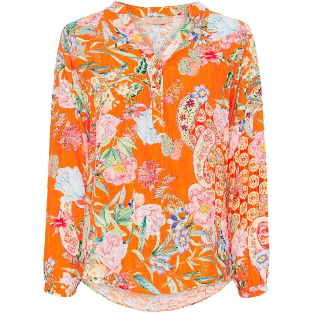 MARTA DU CHATEAU Marta Du Chateau dame skjorte - 8128 Shirt Orange print