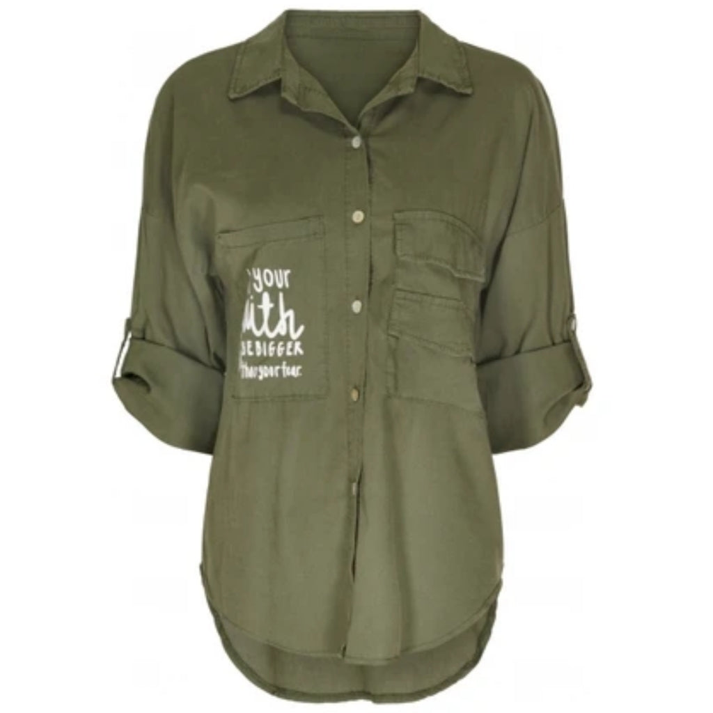 MARTA DU CHATEAU Marta Du Chateau dame skjorte 4862 Restudsalg Military