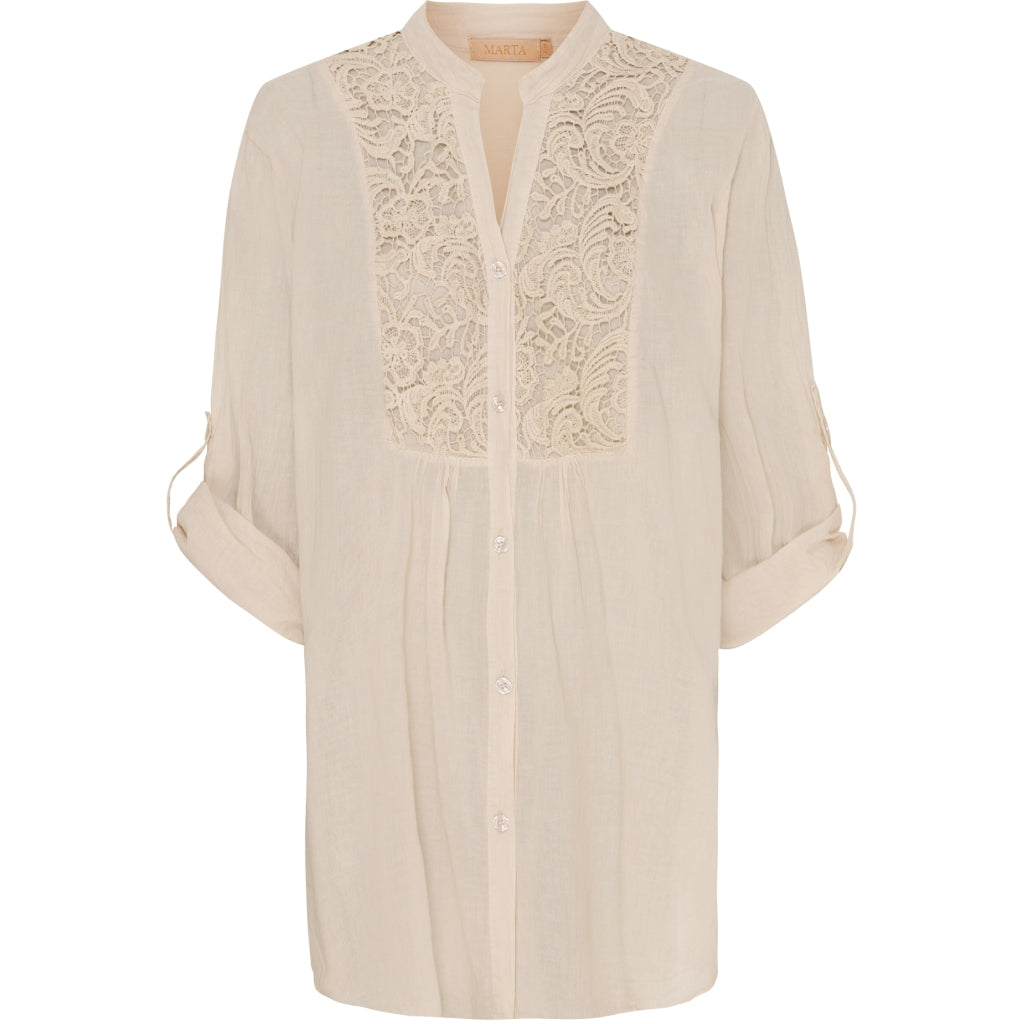 MARTA DU CHATEAU Marta Du Chateau dame skjorte 9737B Restudsalg Beige