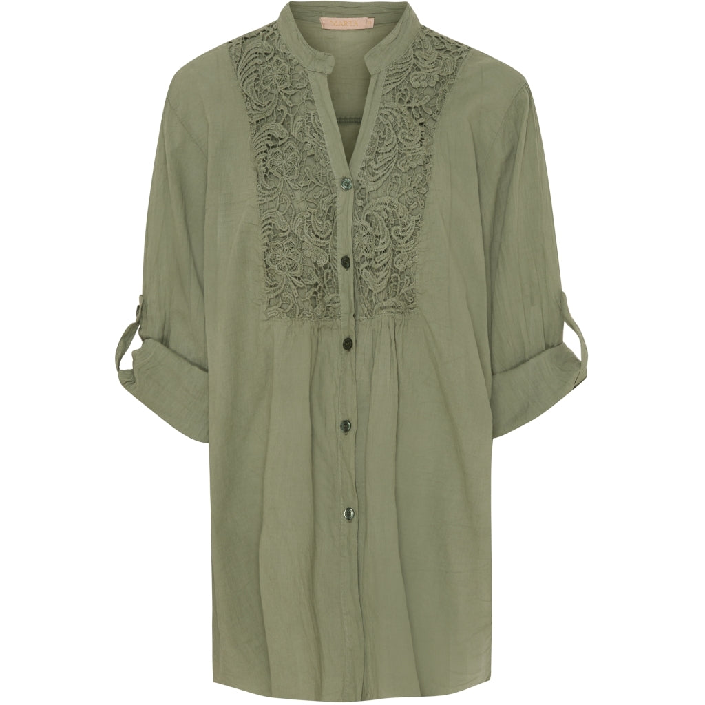 MARTA DU CHATEAU Marta Du Chateau dame skjorte 9737B Restudsalg Military